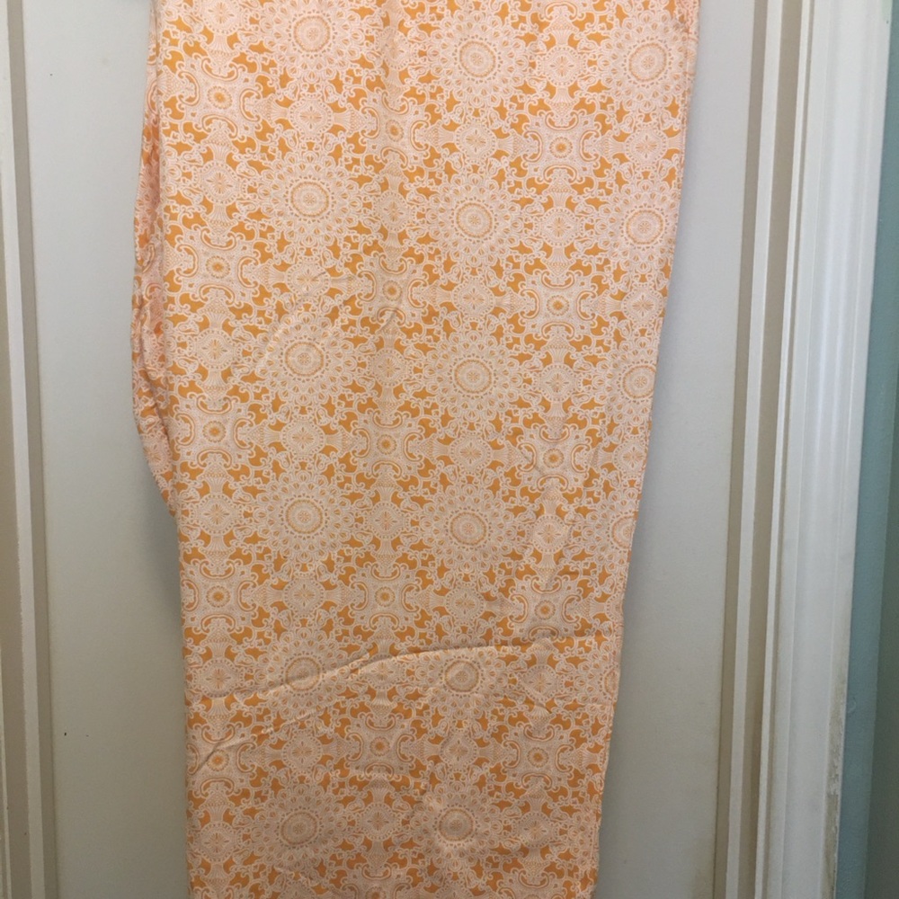 Liz Claiborne Orange and Cream Pants. Flowing and summery.